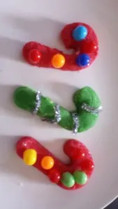 Play Dough Christmas Trees and Candy Canes