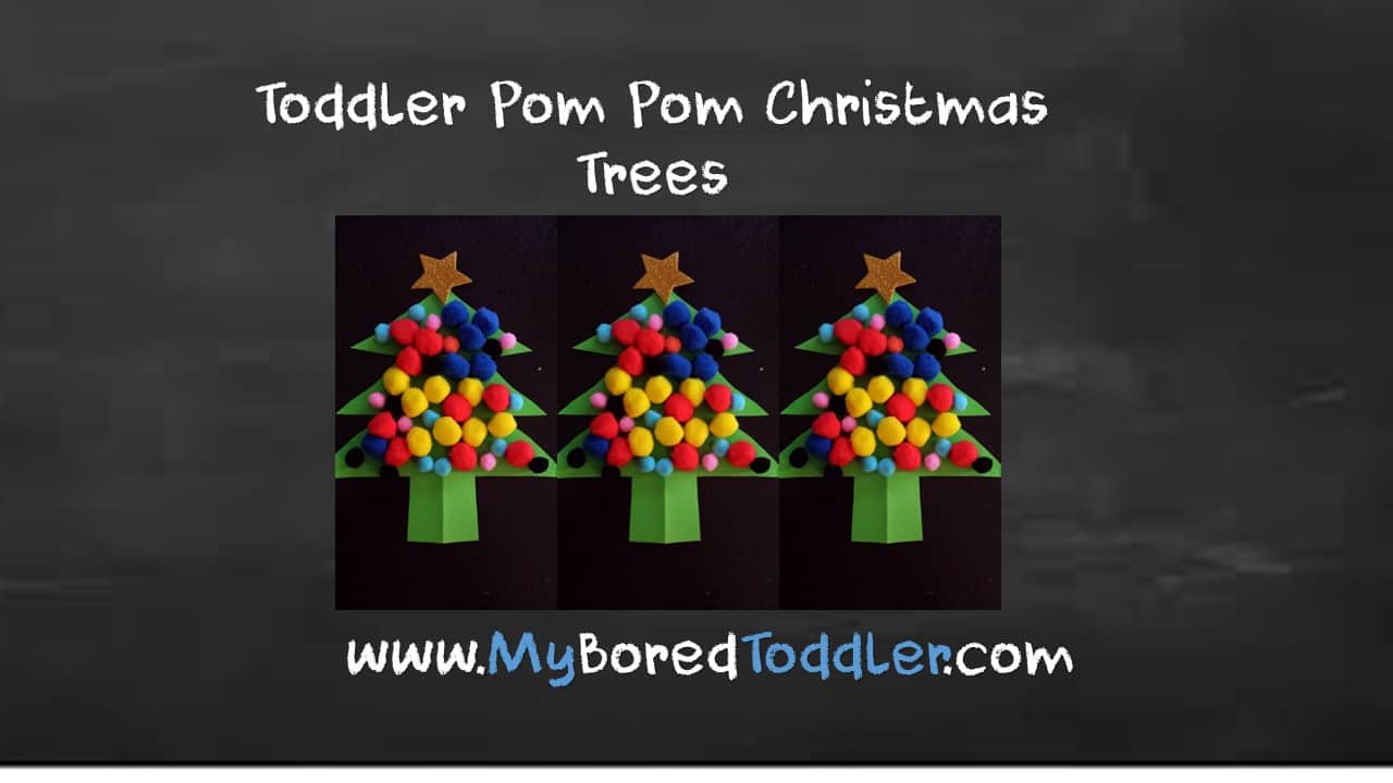 toddler activity pom pom christmas trees