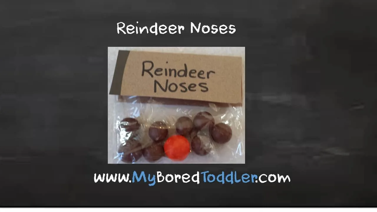 Reindeer noses Christmas activity for toddlers
