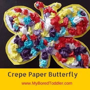 crepe paper Butterfly toddler craft