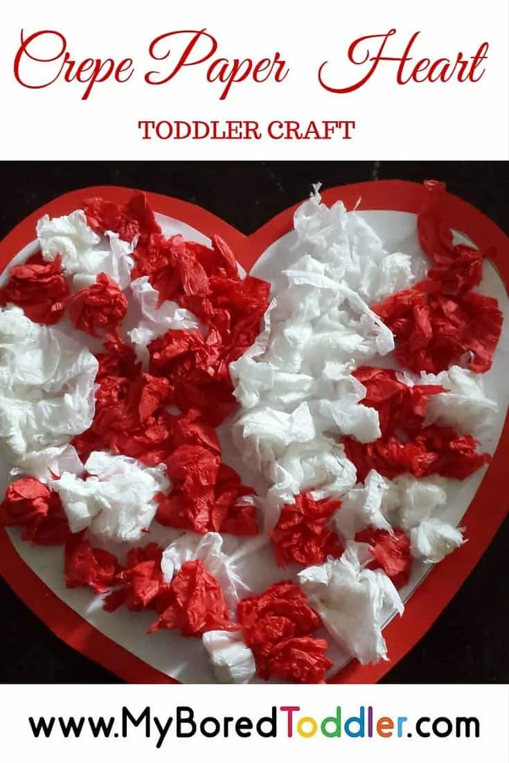 Crepe Paper Hearts - My Bored Toddler Simple and Fun for Valentines!