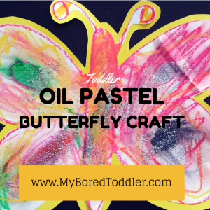 Oil pastel butterfly craft for toddlers - My Bored Toddler