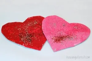 Glitter tissue paper toddler craft valentine's day