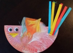 paper plate craft toddler bird