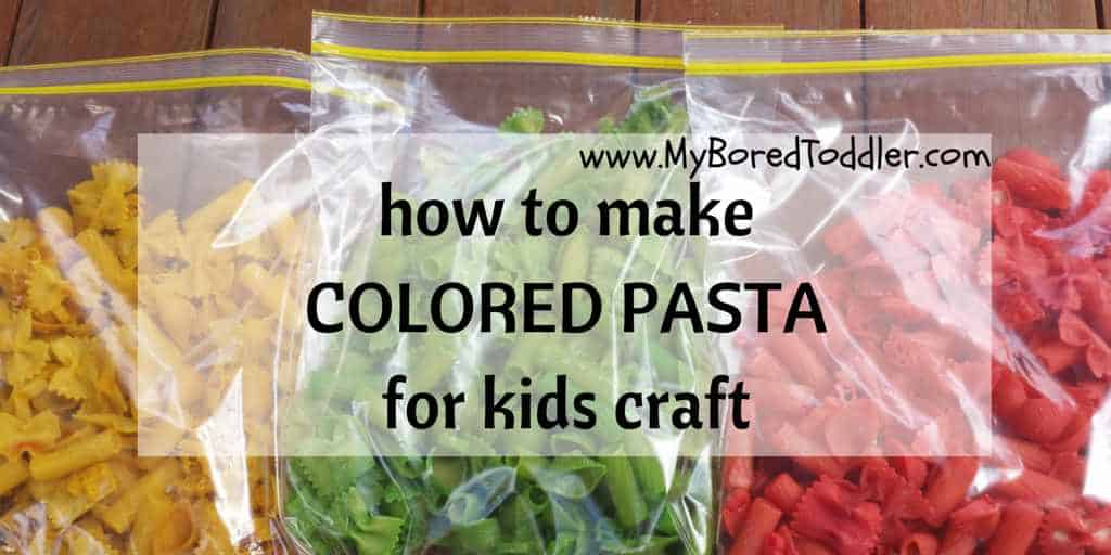 how to make colored pasta for kids craft