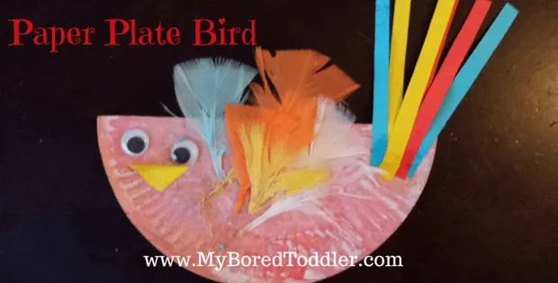 paper plate craft toddler bird