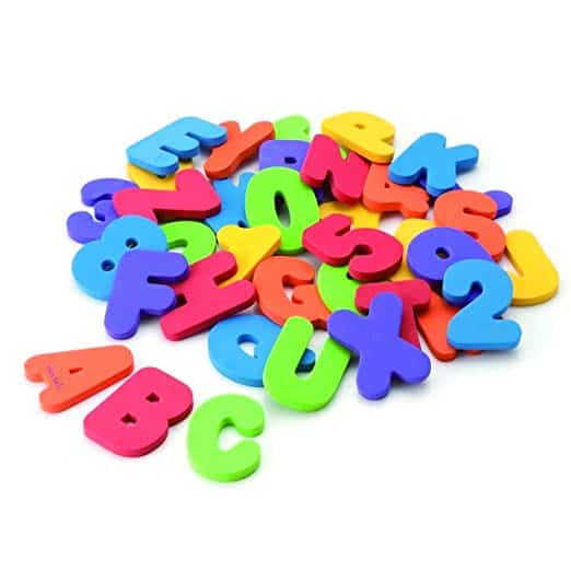 foam letters for bath time for toddlers 