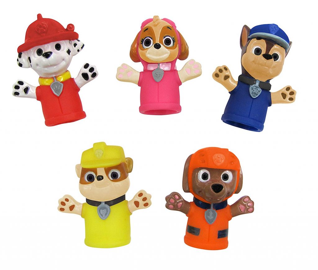 paw patrol bath finger puppets