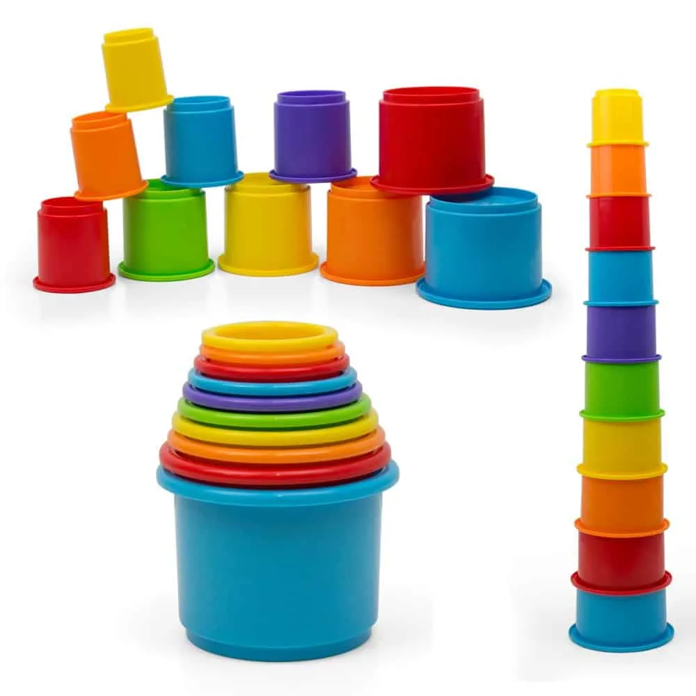 plastic stacking cups for toddler bath time