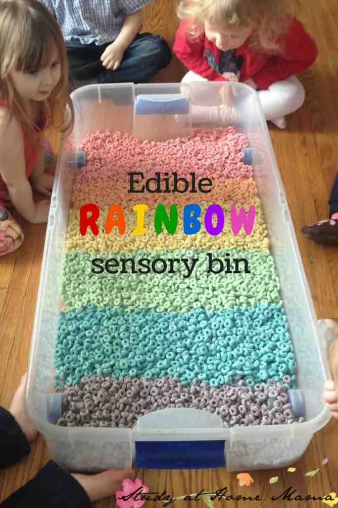 toddler fun friday rainbow sensory bin