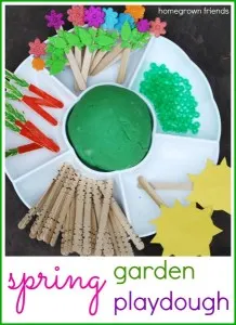 activities for toddlers - spring garden play dough