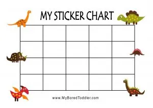 dinosaur printable reward chart sticker chart for toddlers preschoolers