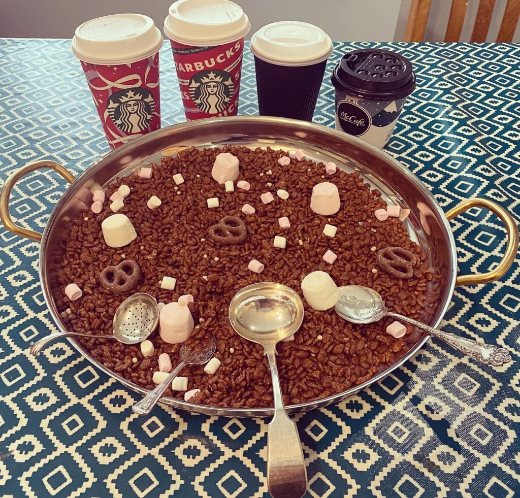hot chocolate small world play - fun winter toddler activity idea
