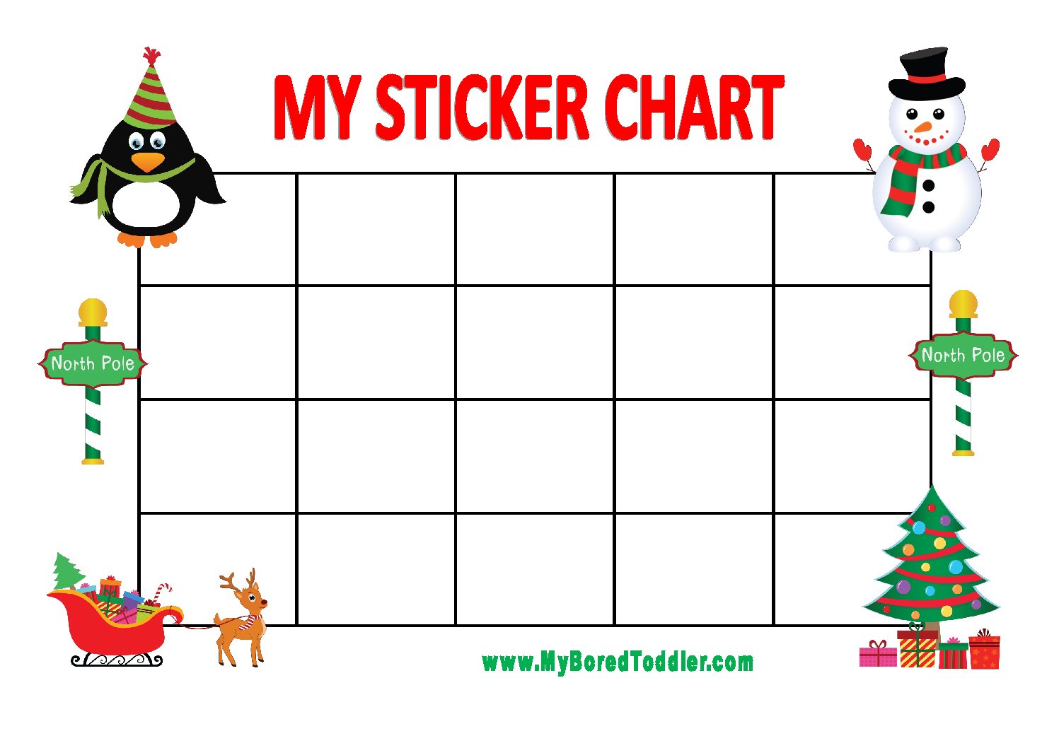 Christmas Reward Chart PDF My Bored Toddler