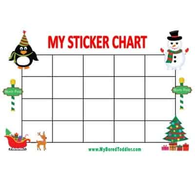printable reward chart for Christmas