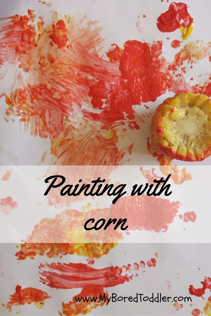 thanksgiving craft for toddlers painting with corn