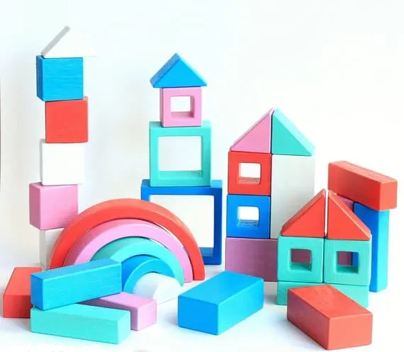 hand painted wooden blocks for toddlers