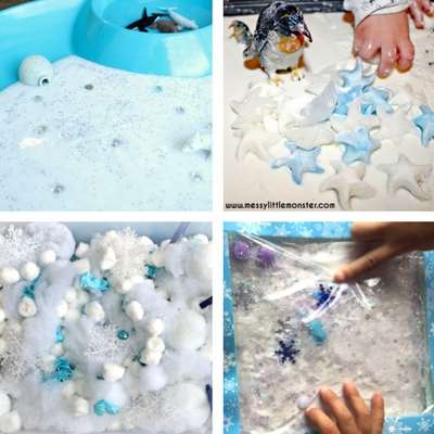 Easy Winter Sensory Bin for Toddlers and Preschoolers - Natural