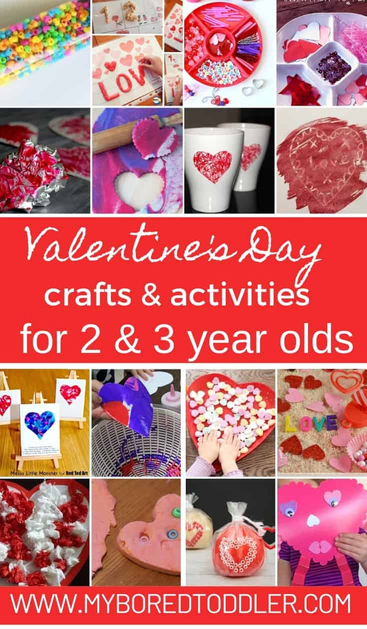 Valentine's DAy crafts and activities for 2 and 3 year olds easy to do