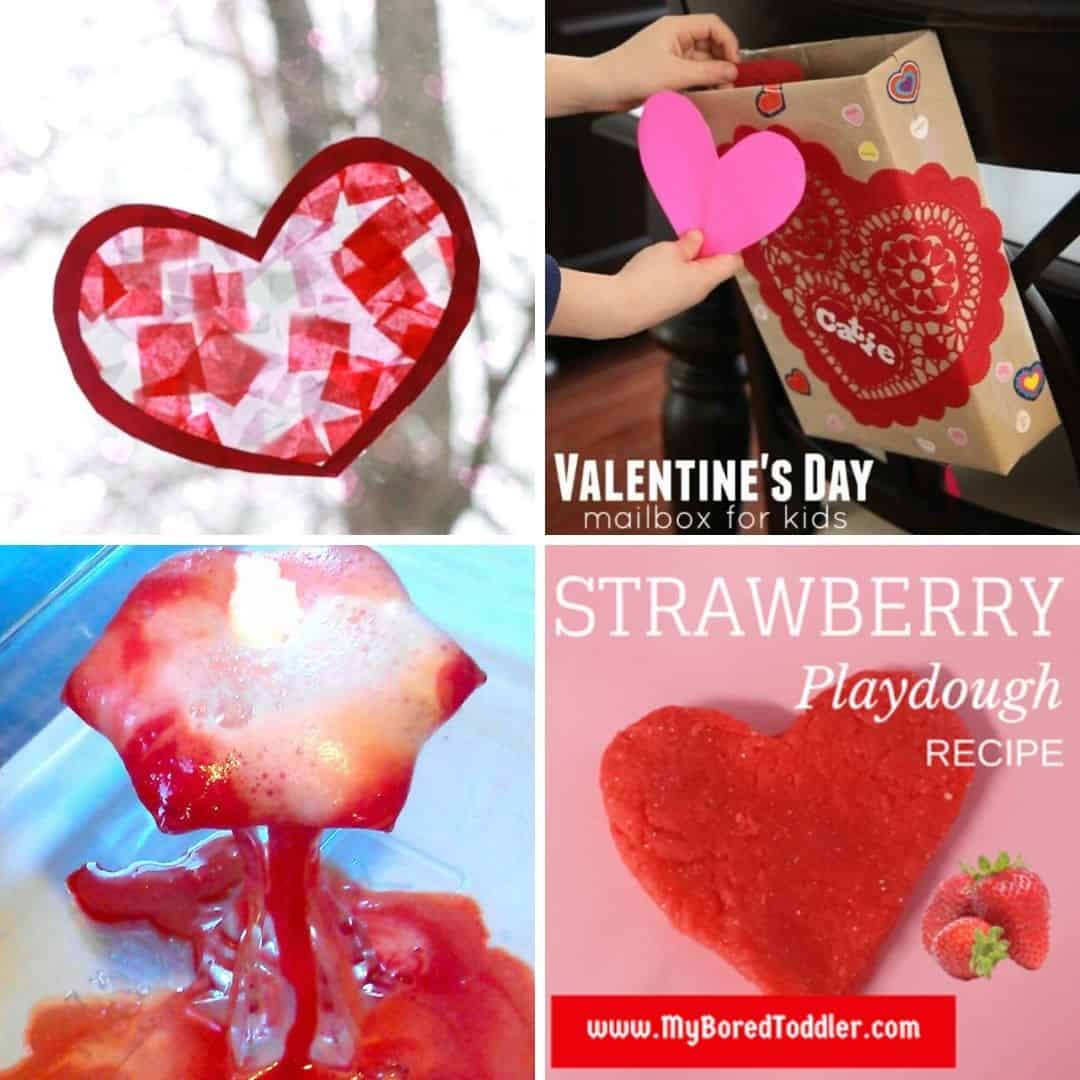 Valentine's Day toddler crafts and Valentine's Day toddler activities for 1 2 3 year olds