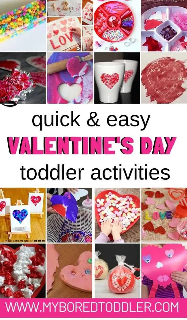 quick and easy Valentine's Day activities for toddlers preschoolers 1 year old 2 year old 3 year old pinterest 1