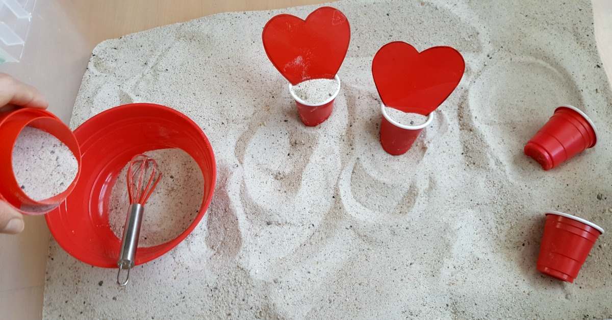 Valentine's Day Indoor Sand Box for Toddlers