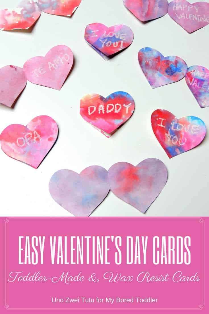 Toddler Wax Resist Heart Valentine's Day Card