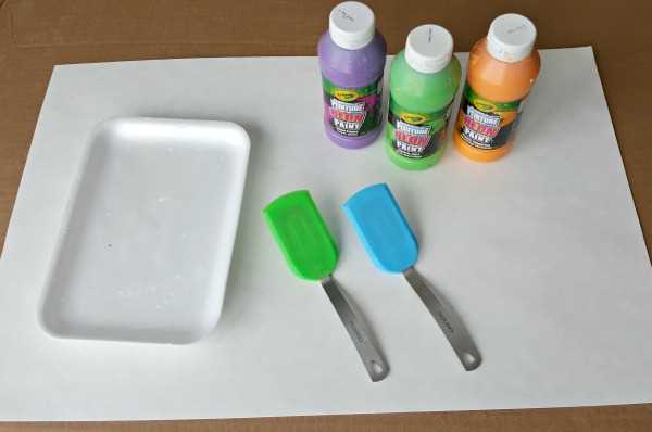 painting with spatulas process art for toddlers materials. 