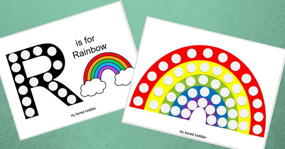 free rainbow do a dot printable for toddlers