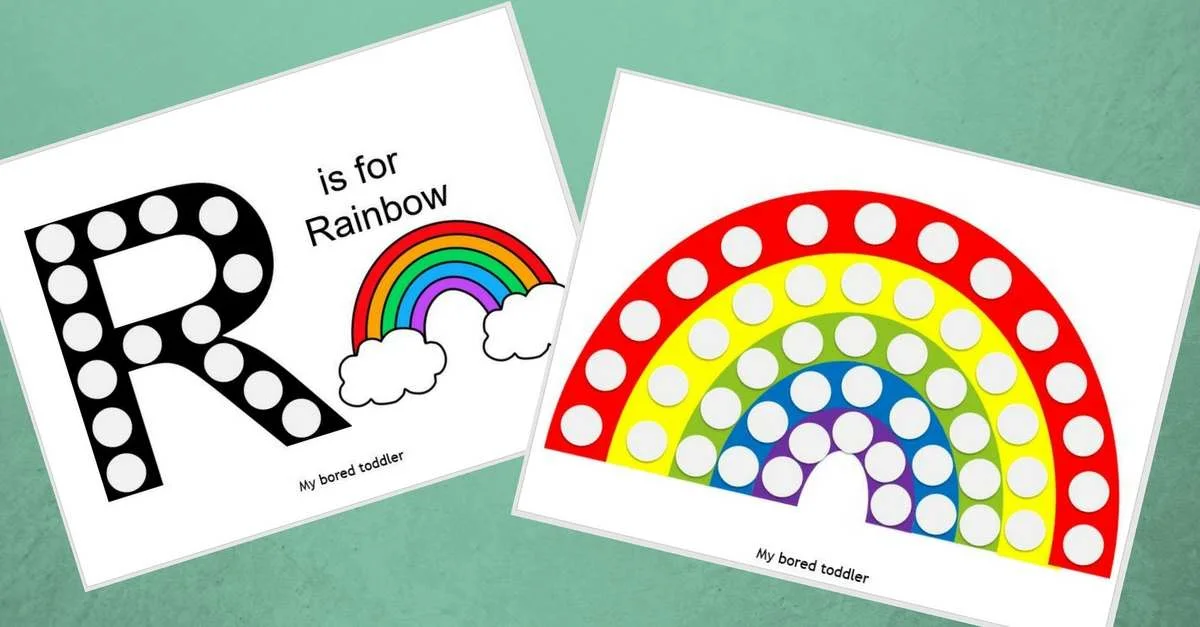 Rainbow Dot Paint Printables Free  Dot marker printables, Rainbow