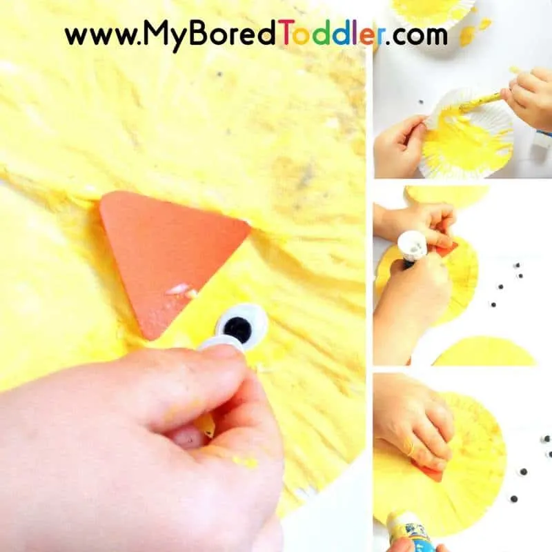 easy Easter Chick Craft step by step