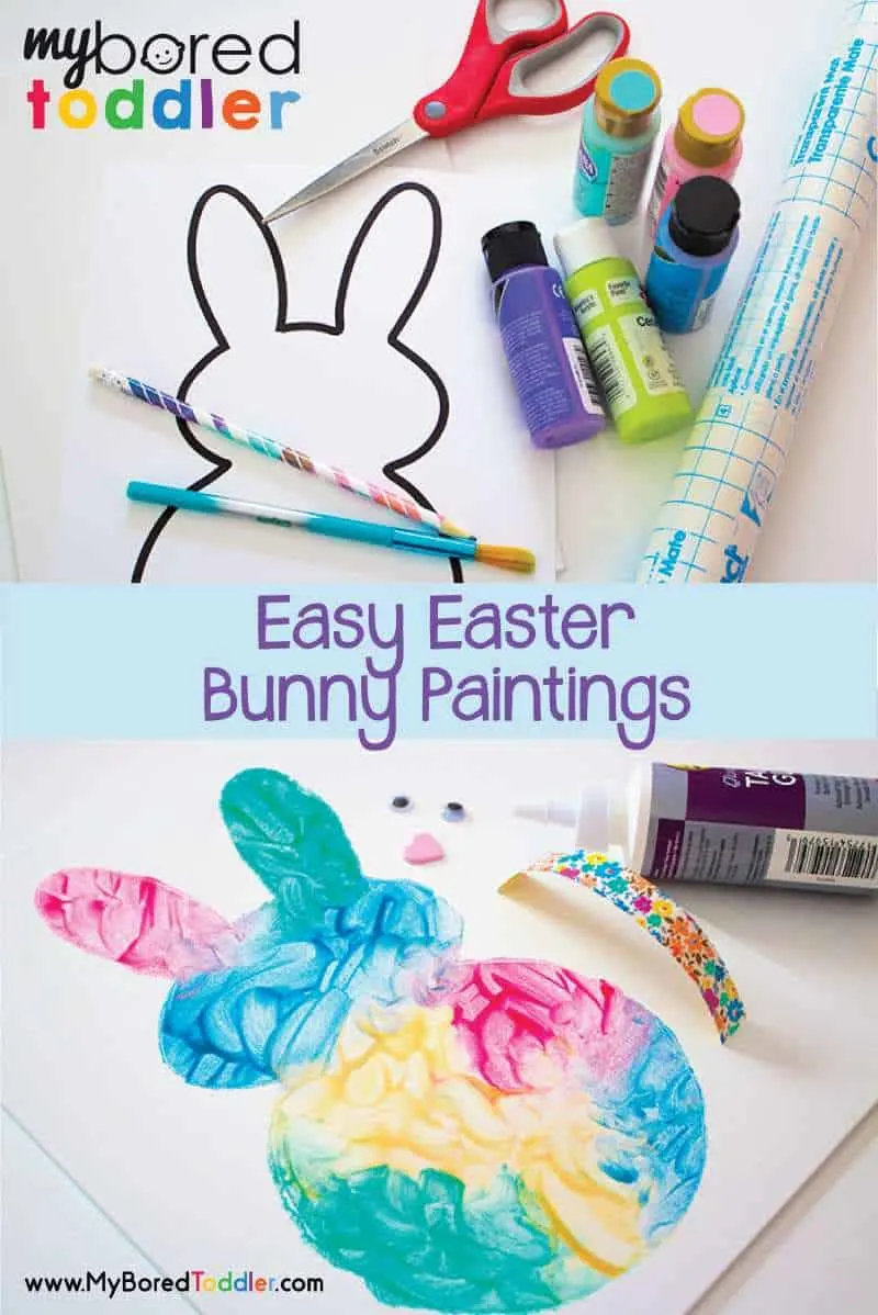 No Mess Easter Bunny Painting - Happy Toddler Playtime