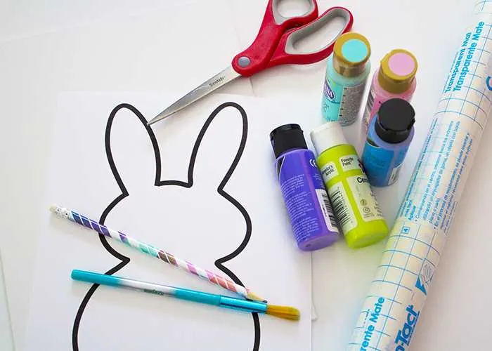easy easter bunny painting activity for toddlers supplies