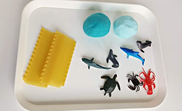 ocean play dough materials