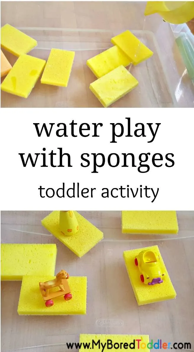Water Play with Sponges for Toddlers - My Bored Toddler