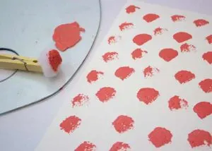 easter egg process painting pom poms