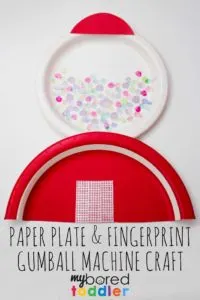 paper plate and fingerprint gumball machine craft for toddlers pinterest