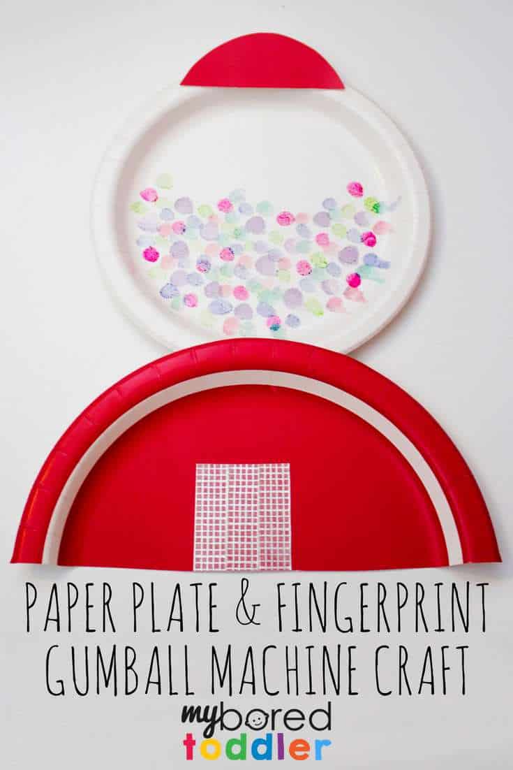 paper plate and fingerprint gumball machine craft for toddlers pinterest