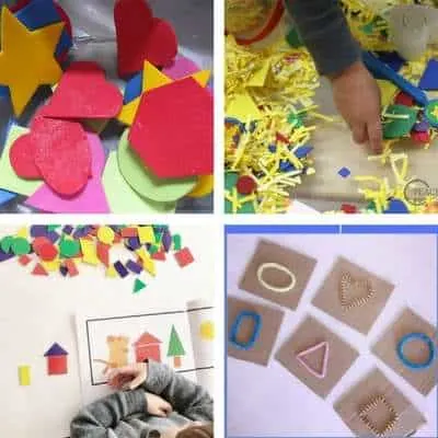 Shape activities for toddlers window shape matching shape sensory bin play shape collage sensory touch and feel shapes for toddlers 