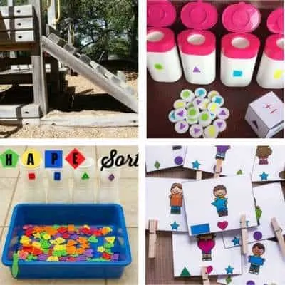 shape activities for toddlers playground shape hunt shape sorting shape matching cards