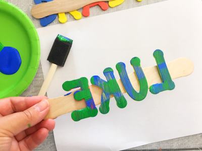 DIY Foam Name Stamps for Toddlers - My Bored Toddler