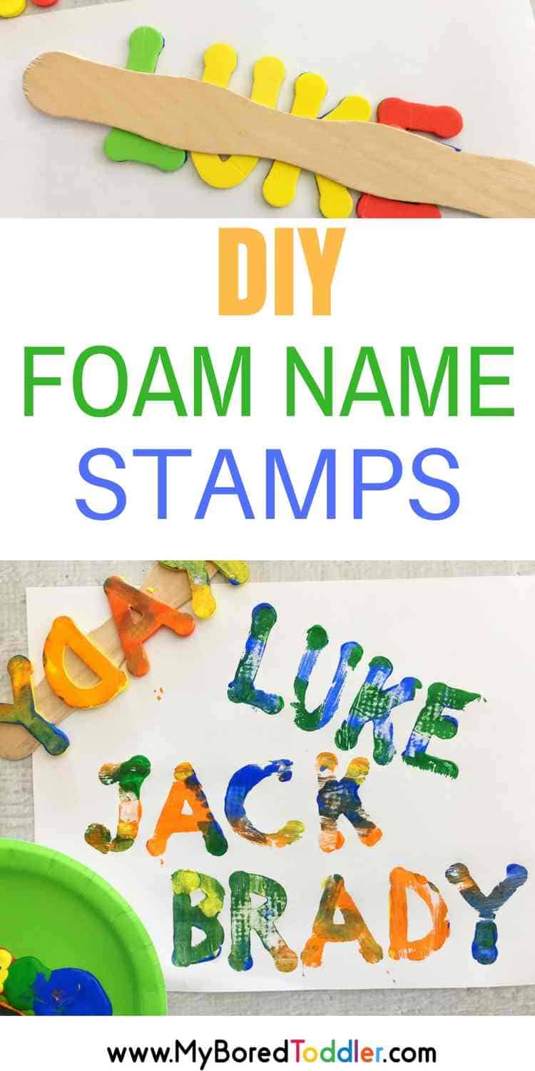 DIY foam name stamps pinterest