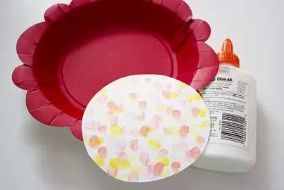paper plate & fingerprint flower craft 6