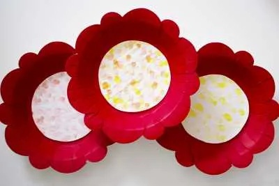 paper plate & fingerprint flower craft finished product