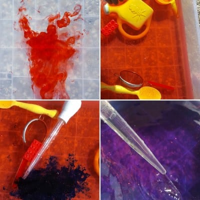 color mixing water table feature