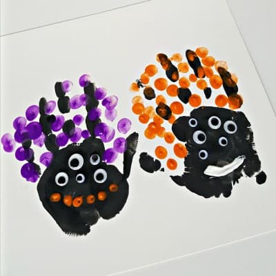 Halloween handprints painting activity