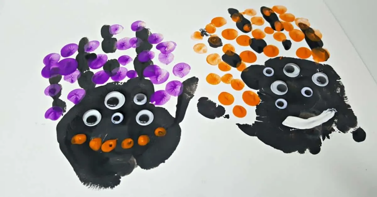 Halloween handprints toddler activity