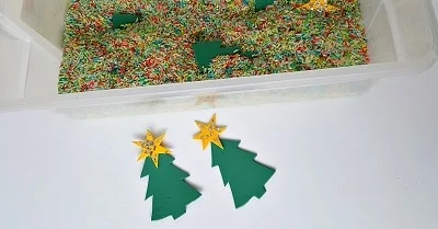 Christmas theme sensory tub with stars