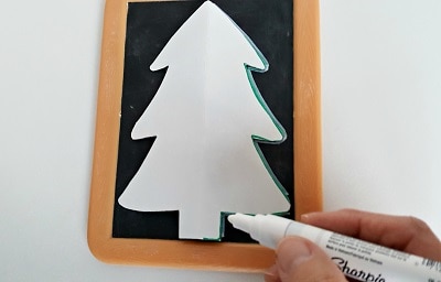 chalkboard Christmas tree craft template