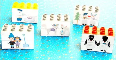 Winter themed lego duplo puzzle for toddlers